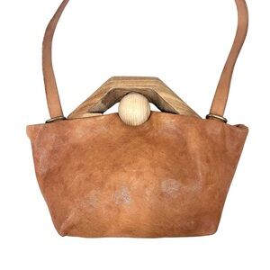 Eatable of Many Orders Lamb Leather Original Tin Bag in Brown